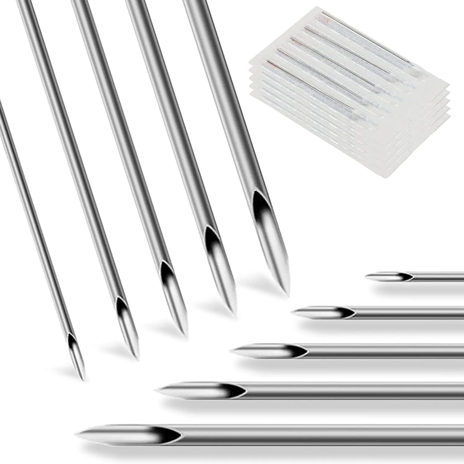

Sdotter 100pcs Body Piercing Needles Stainless Steel Hollow Needles Including Sizes 12g 14g 16g 18g 20g for Ear Nose Navel Nippl