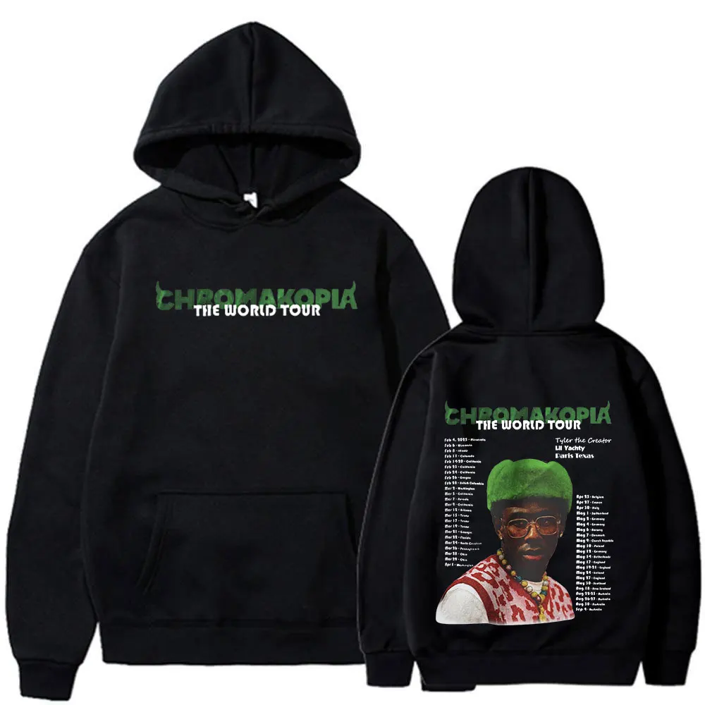 Tyler The Creator Chromakopia World Tour Hoodies Mens Clothing Hip Hop Vintage Oversized Sweatshirts Harajuku Pullover Fans Gift