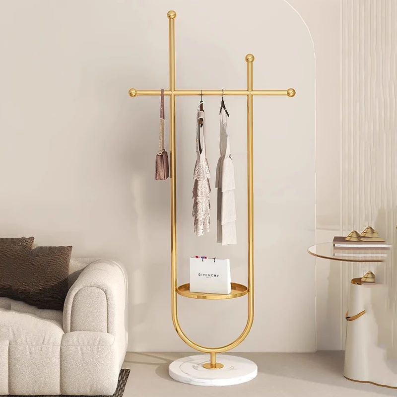 

Cabinets Hanger Clothes Rack Modern Gold Dresses Rail Shelf Clothing Rack Organizer Bedroom Arara De Roupa Furniture WJ35XP