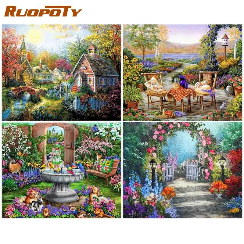 

Краска RUOPOTY Monet по номерам для сада, 60x75 см