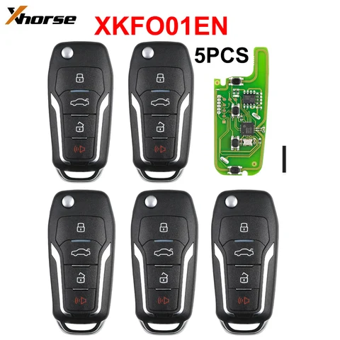 5 шт./лот Xhorse XKFO01EN проводной дистанционный ключ для Ford Condor Flip 4 кнопочный неподвижный ключ King английская версия