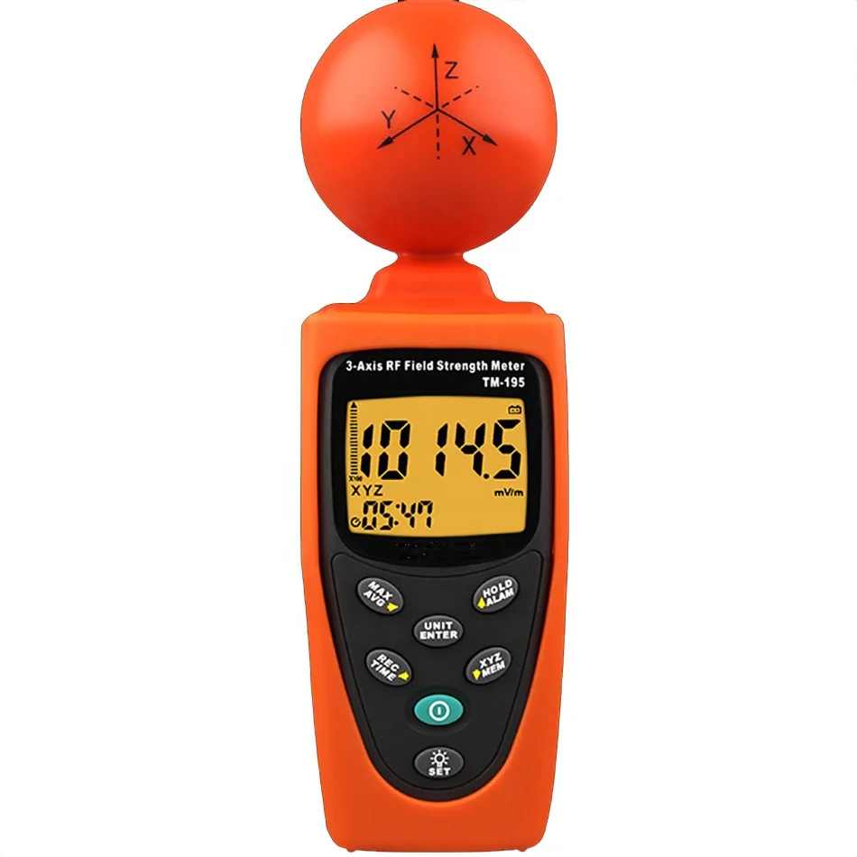 

TM-195 3-Axis RF измеритель напряженности поля EMF Meter, измерение и мониторинг радиочастоты (RF), силы электромагнитного поля