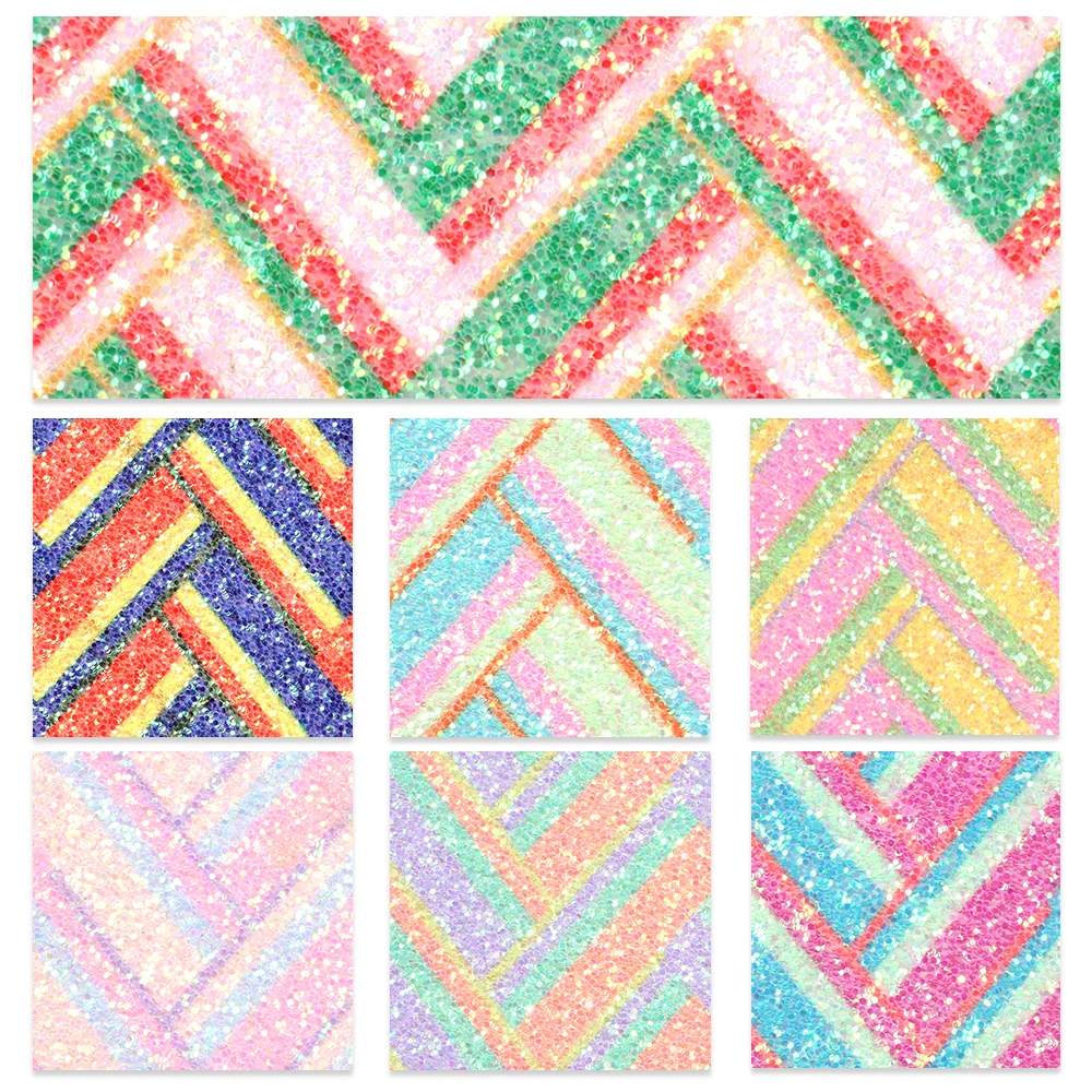 7 шт./компл. 20x33 см мерцающий массивный блестящий комплект из искусственной кожи