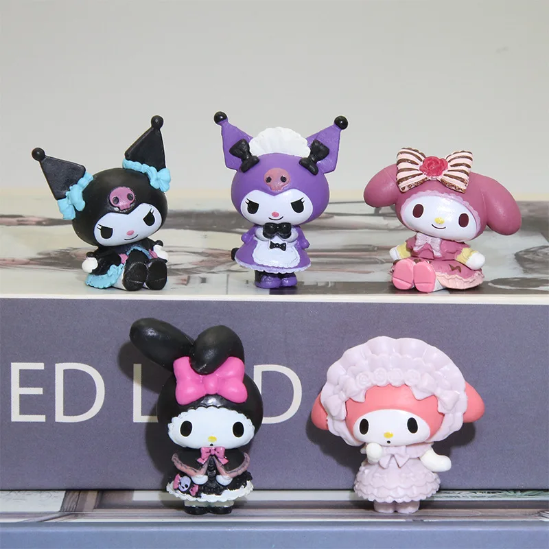 

Sanrio аниме украшение для автомобиля и торта 5 шт. в наборе My Melody Kuromi фигурки Детские понравившиеся украшения мультяшная модель мини костюм Подарки