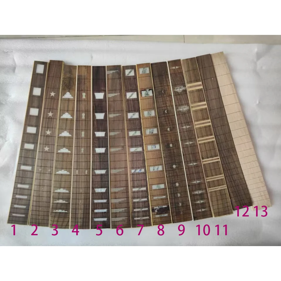 

1 Pcs Real Shell Inlayed Abalone Shell Solid Wood 6 String 22 Fret Guitar Fingerboard Electric Guitar Neck Fretboard Part