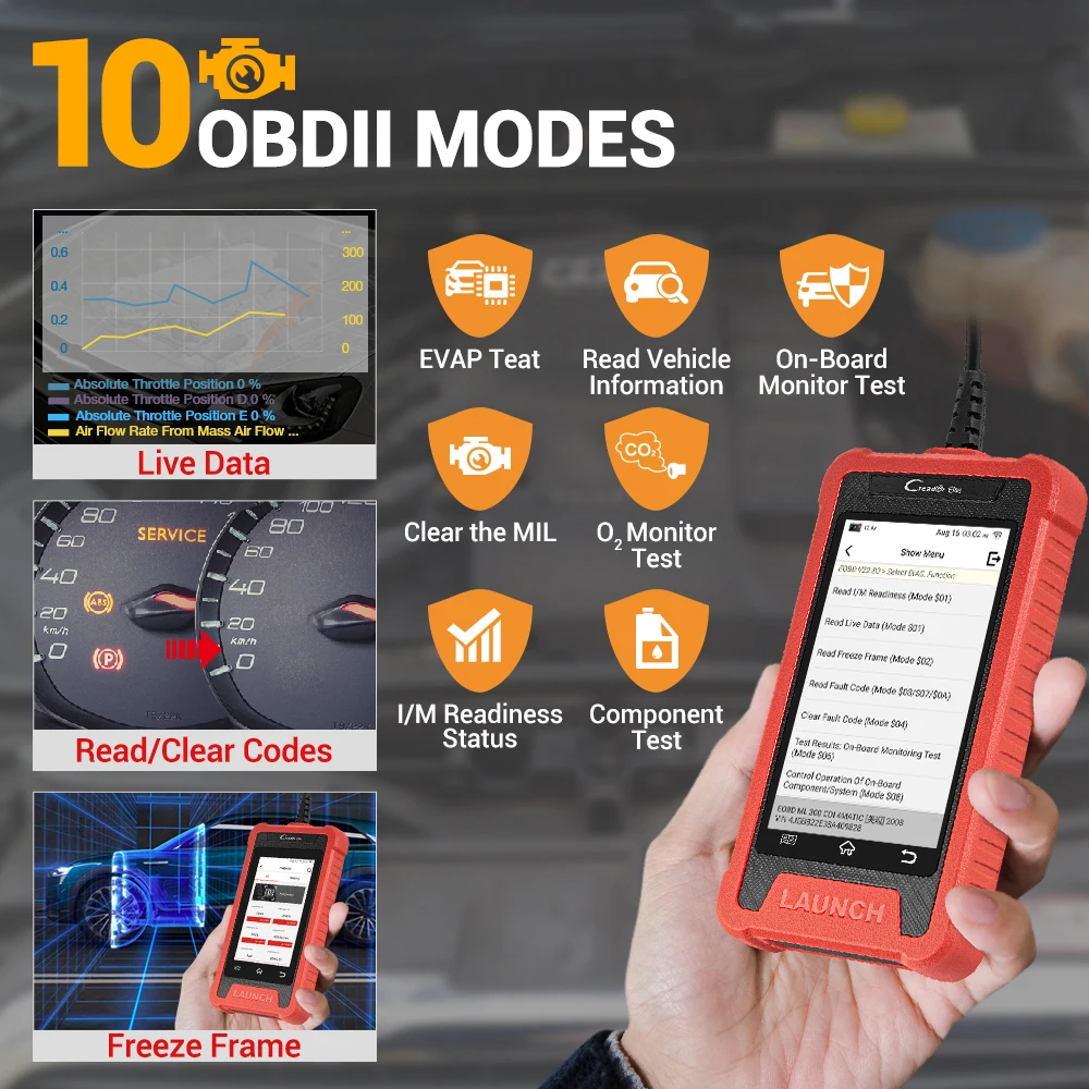 2022 Newest LAUNCH X431 CRE205 OBD2 Car Diagnostic Tool Engine ABS SRS Airbag Auto Scanner with 5 Reset Service Wifi Free Update |