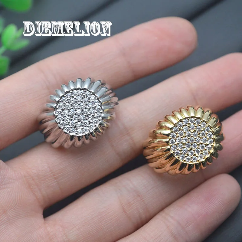 

Korean New Exquisite Geometric Round Ring Women's Fashion Luxury Zircon Finger Ring Simple Temperament Versatile Jewelry