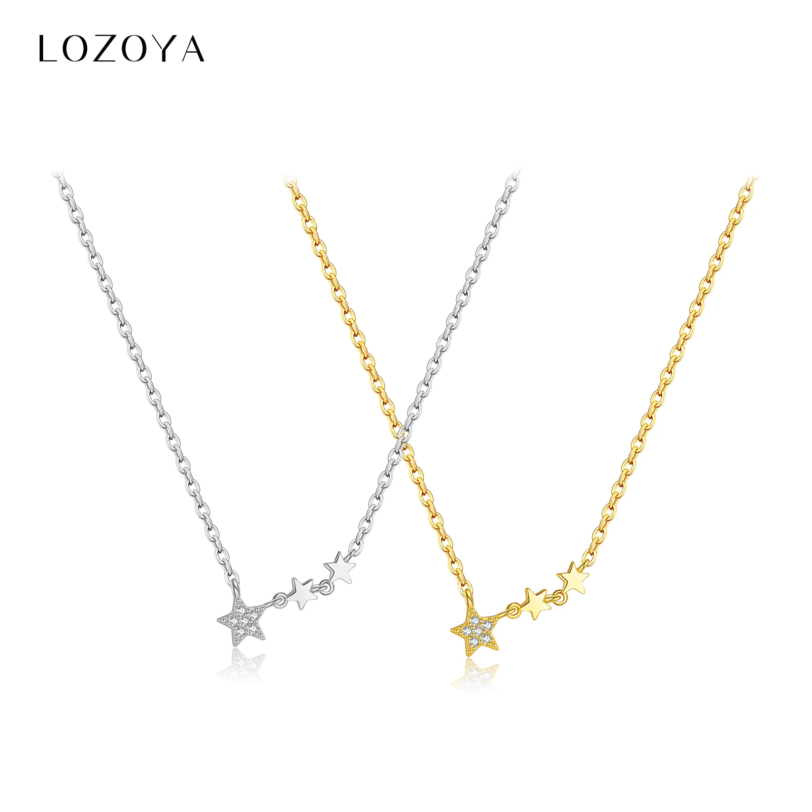 LOZOYA Небесное очаровательное ожерелье из стерлингового серебра 925 пробы для пар с