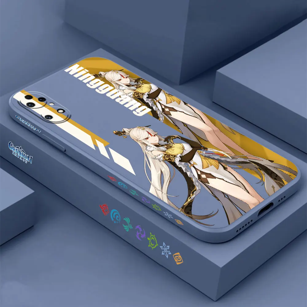 Genshin Impact Zhongli Ningguang Phone Case For Huawei P60 P50 P40 P30 P20 Mate 50 40 30 20 20X 10 Colour Liquid Silicone Cover