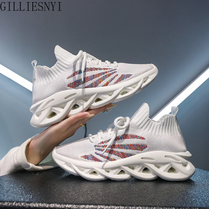 

Женские кроссовки, дышащая Спортивная обувь Flying Weave, удобные кроссовки светильник мягкая уличная женская спортивная обувь, 2022