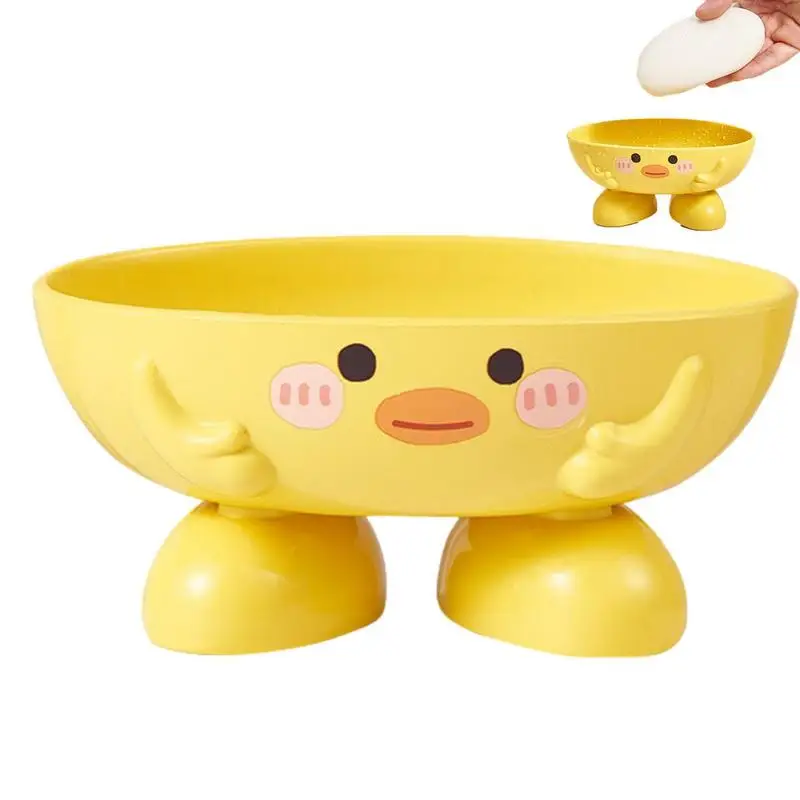 

Yellow Duck Soap Holder Shower Soap Dish With Drain Toilet Detergent Rack Cute Soap Storage Box For Bathroom Cleaning Items