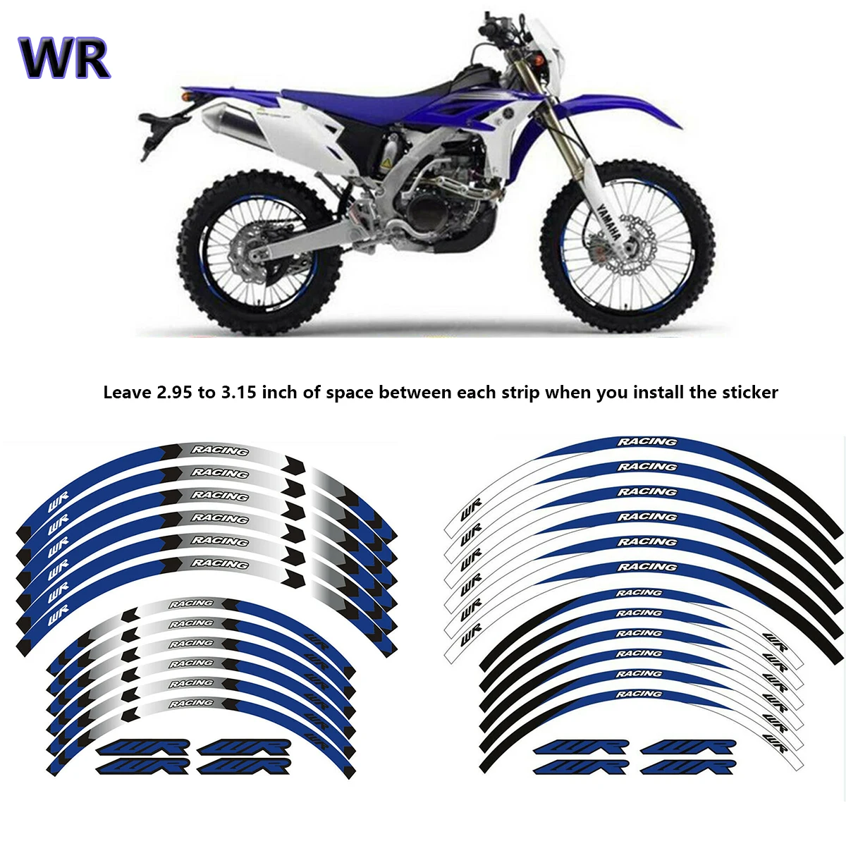 

12 шт., полосы на колеса для мотоцикла YAMAHA WR 250R 250F 450F 2001-2020