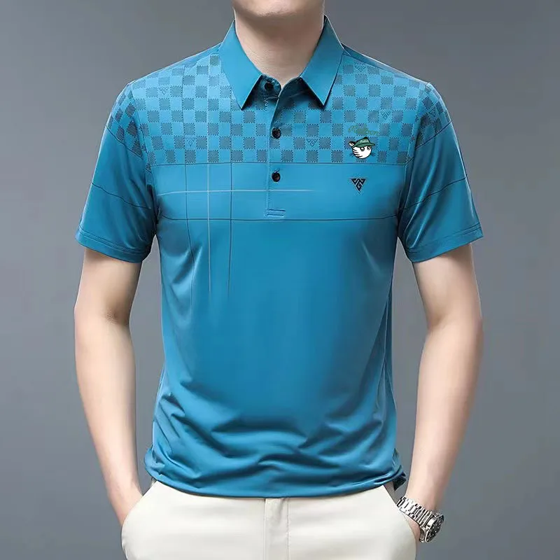 Golf Shirts Embroidery Men Golf Wear Summer Men's Golf T-shirt Comfortable Men's Tops Short Sleeves Golf Tops Men Golf Clothing