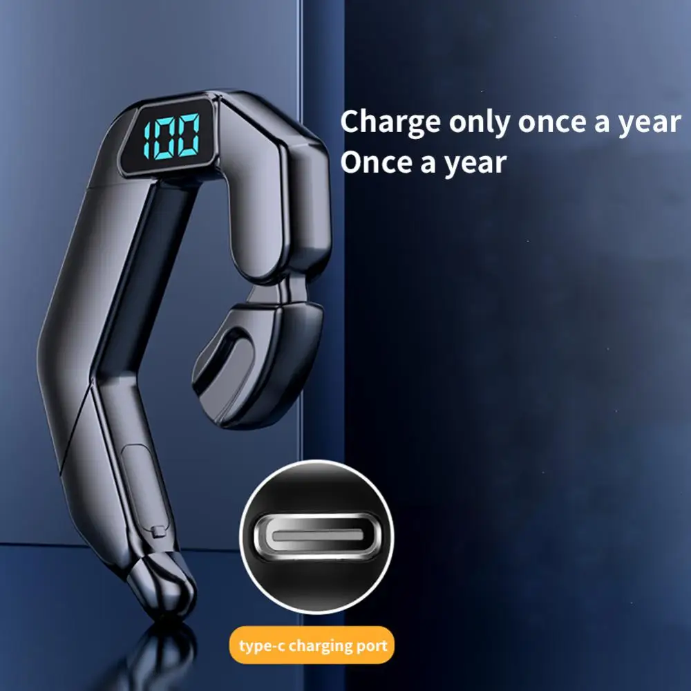 

Music Waterproof Business Earphone Hands-free Bluetooth-compatible Ear Hook Bone Conduction Bluetooth Headphones Digital Display