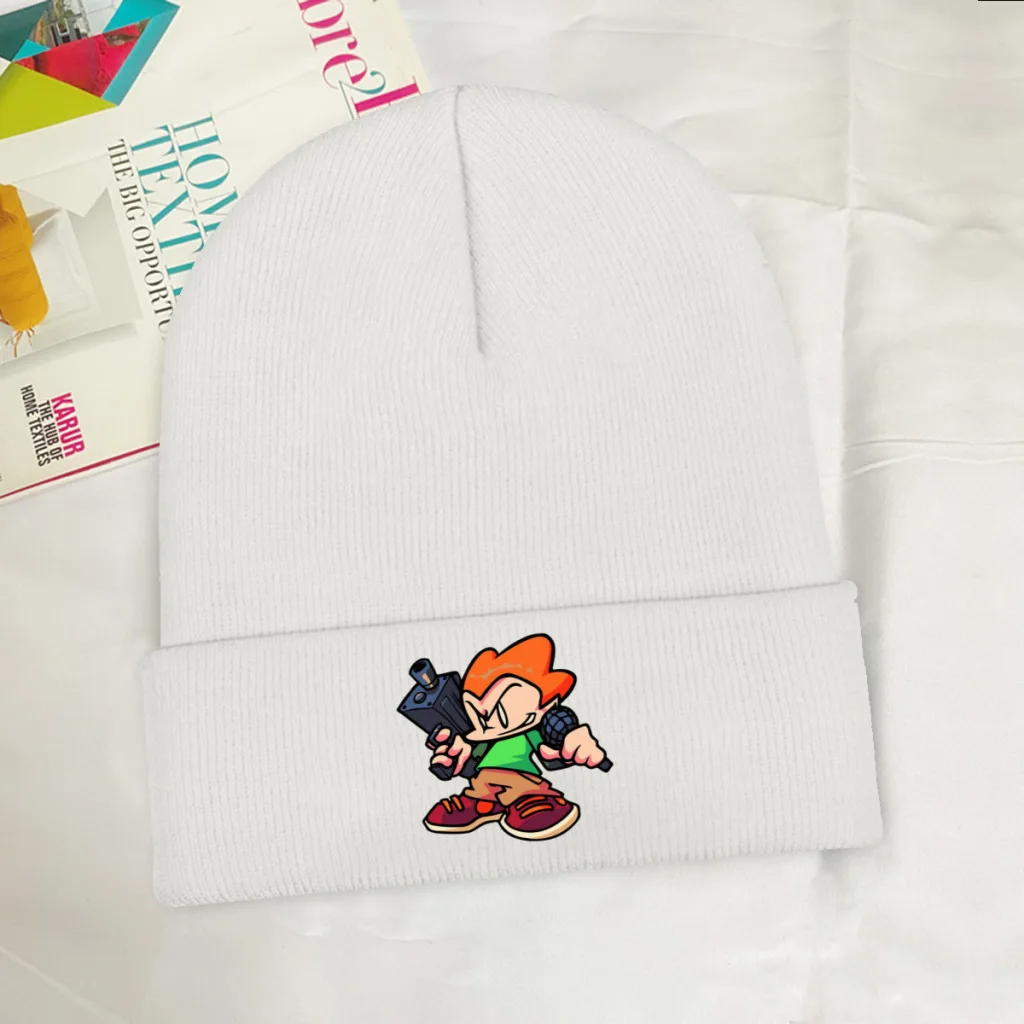 

Вязаная шапка Sing Skullies пятница ночь Funkin Музыка Ритм игра вязаный берет унисекс теплые шапки кавайные уличные эластичные шапки без козырька