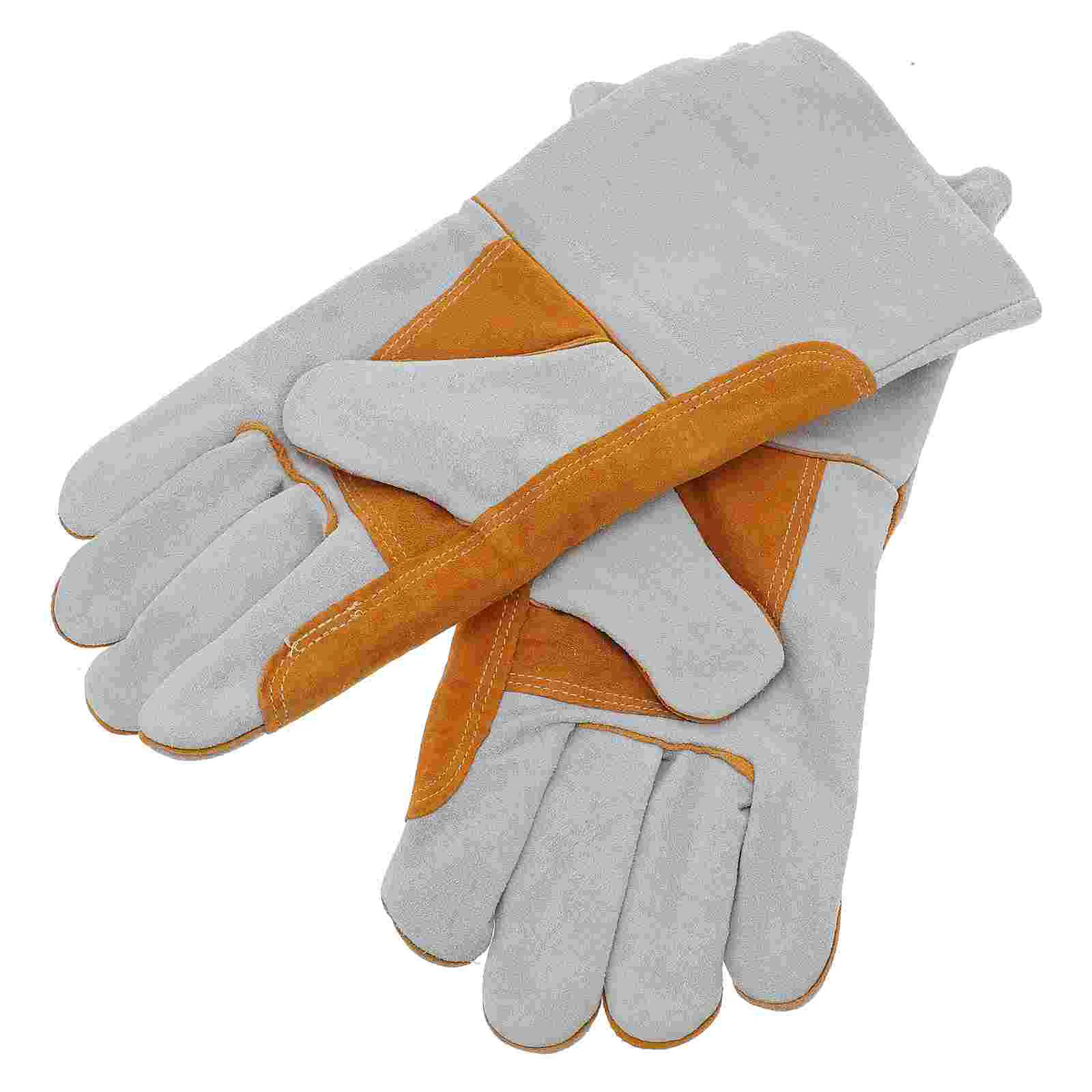 

High Temperature Resistance Welding Gloves Man Work Fireproof Cowhide Heat Resistant For men Firefighters accessories