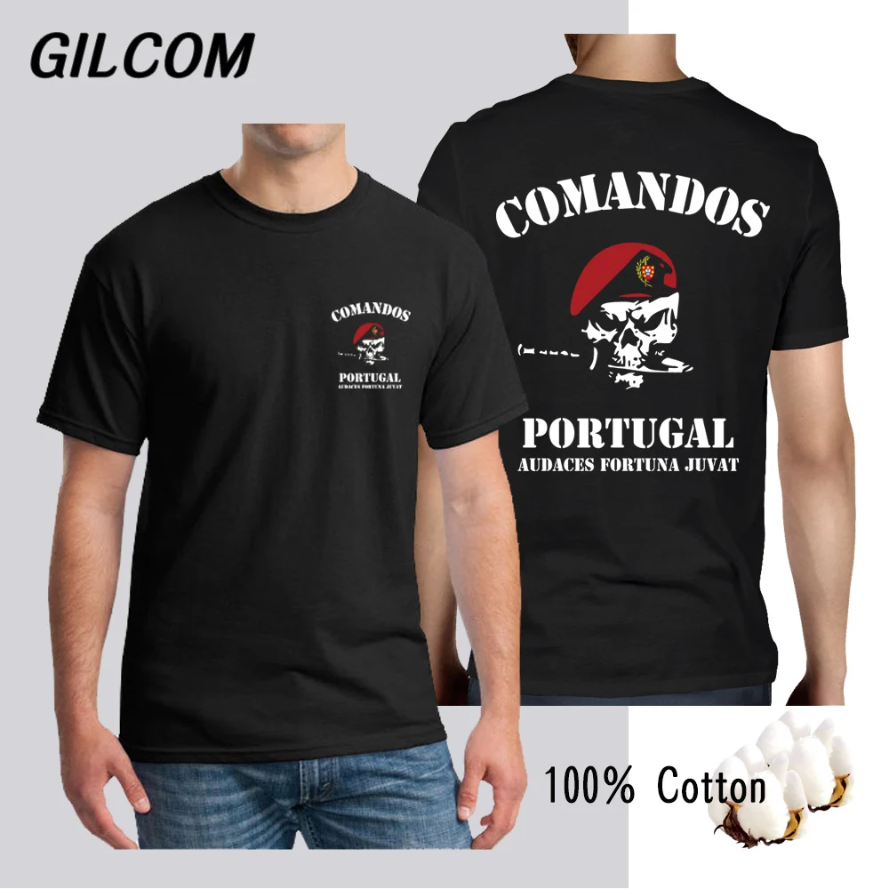 

Portuguese Army Special Force Comandos Portugal 100% Cotton Custom Crew Neck T shirt Your Design Logo Text Unisex Tshirt Gift