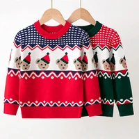 christmas clothing baby sweaters 2022 autumn winter kids boys girls sweater funny santa print long sleeve knit pullover tops