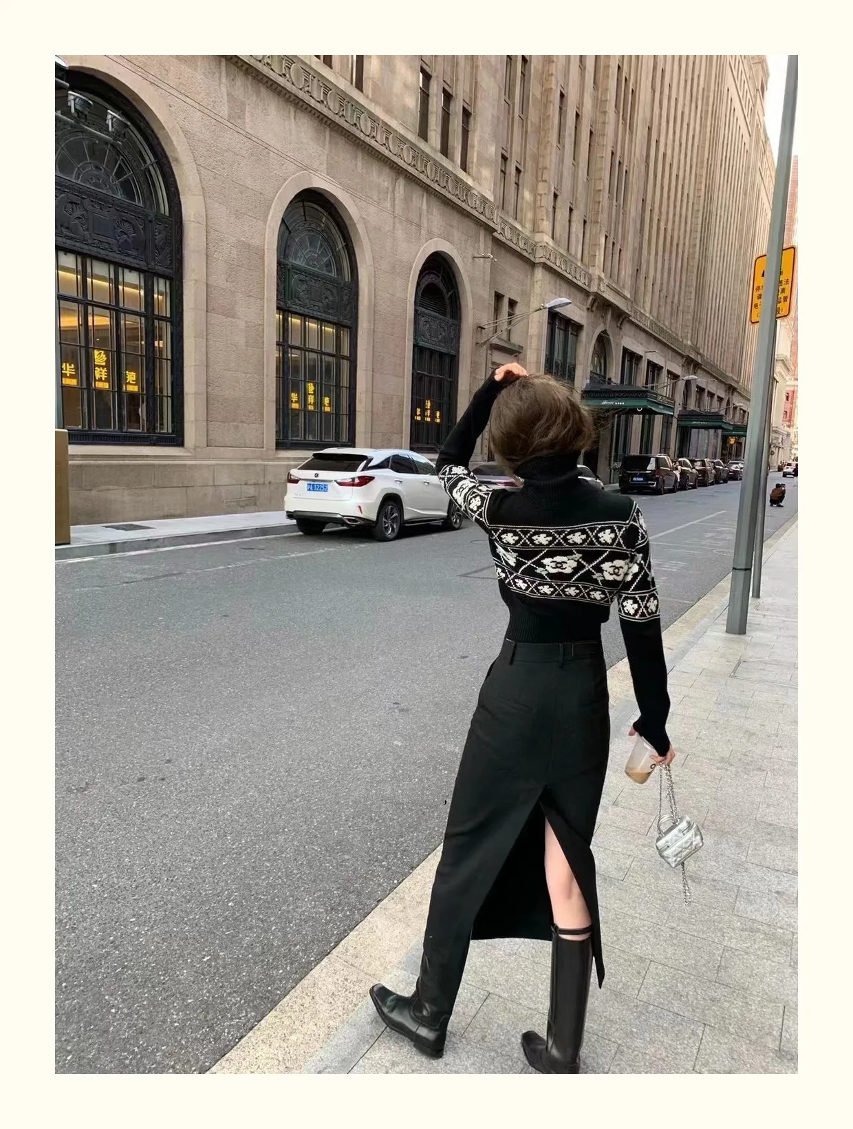 

Women Midi Skirt High Waist Back Split Casual Jupe