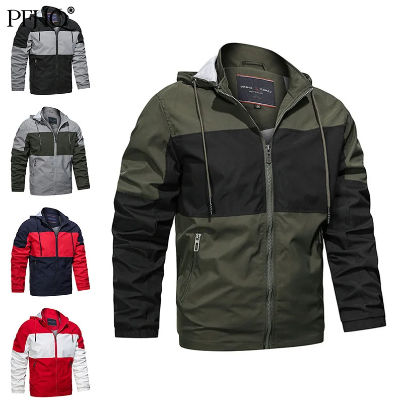 

PFHQ 2022 Autumn Winter New Stylish Men's Outdoor Jackets Contrast Color Hoodies Zipper Casual Coat Clothing Techwear 21B1325