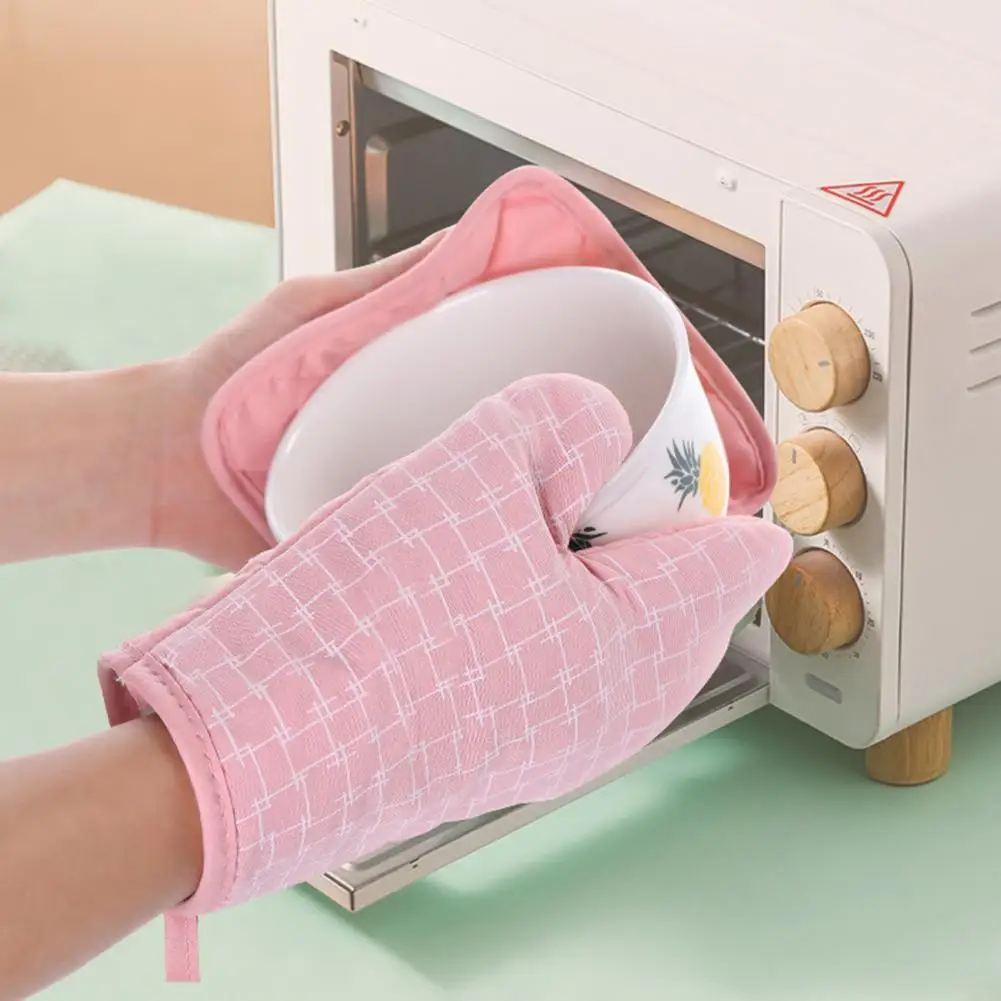 

1 Set Convenient Multifunctional Anti-slid Anti-scalding Pad Cotton Flax Anti-scalding Glove Wide Application for Gifts