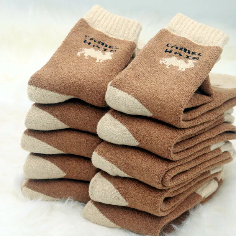 

1pairs Men Women Camel Hair Thick Winter Socks For Cold Weather Terry Soft Comfortable Against Cold Unisex Deodorization Sox