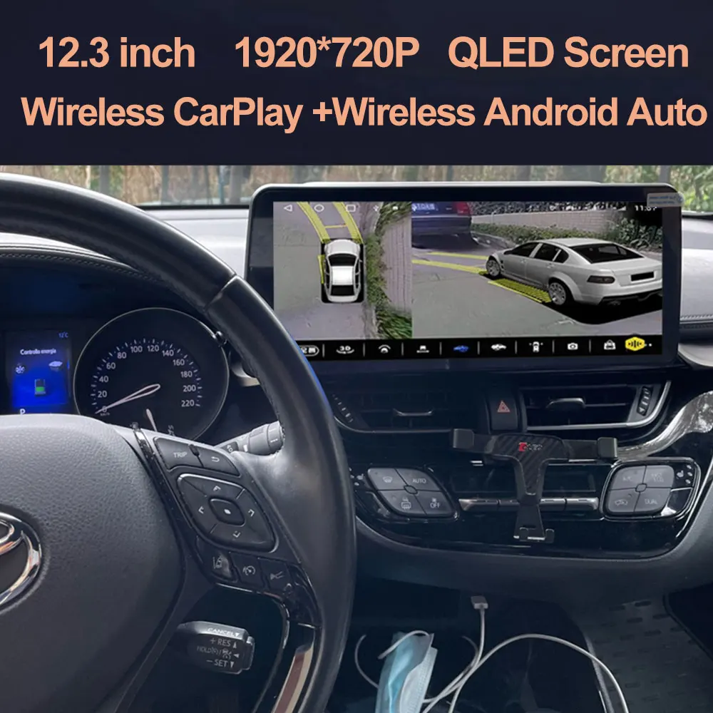 

For Toyota CHR C-HR 2016 2017 2018 2019 Multimedia Video Player 12.3'' QLED 8G 128G Car Radio Android 12 DSP Auto Carplay RDS