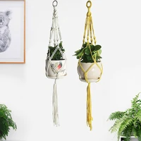 hanging planters handmade cotton rope hanging baskets flower pot holder plant hanger for indoor outdoor home decor 80cm