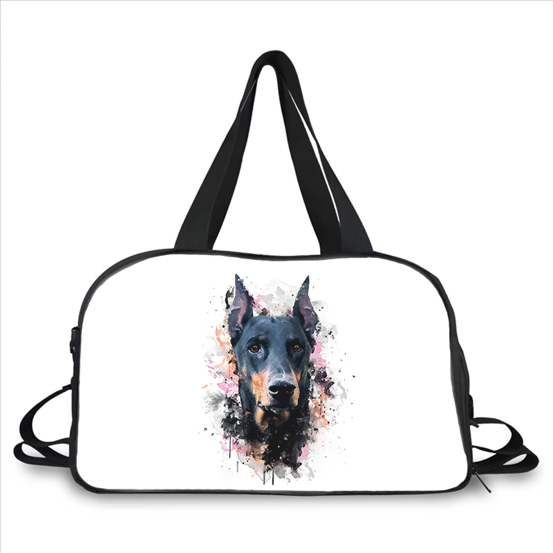 Doberman cool dog 3D printing fashion trend portable large capacity multi-function messenger bag travel bag