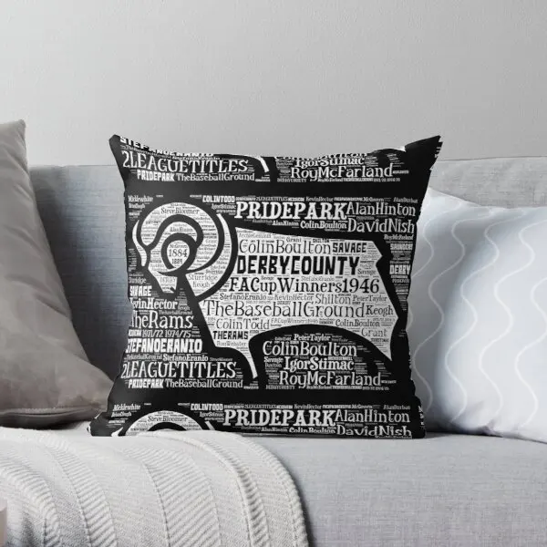 

Derby County Club Crest Printing Throw Pillow Cover Car Decor Anime Decorative Home Comfort Fashion Bed Pillows not include