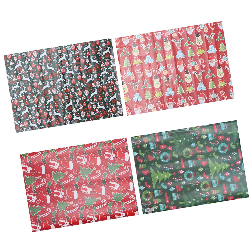 

12pcs Christmas Gift Wrapping Paper Kids Christmas Wrapping Paper Diy Christmas Craft Scrapbooking Paper Kraft Tissue Paper