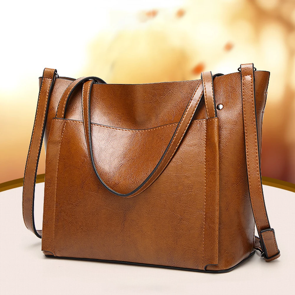 Сумка через плечо однотонная женская сумка на из искусственной кожи большая