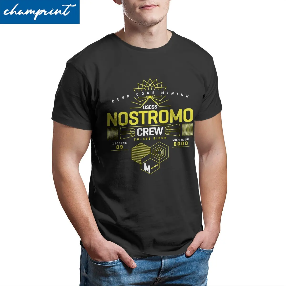 

Men's T-Shirt Nostromo Alien weyland Novelty Cotton Tees Short Sleeve T Shirts Crew Neck Clothes 4XL 5XL 6XL