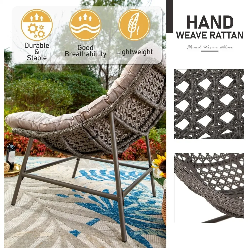 для уличных стульев Papasan с подушкой и каркасом набор из 2 мягкой подкладкой