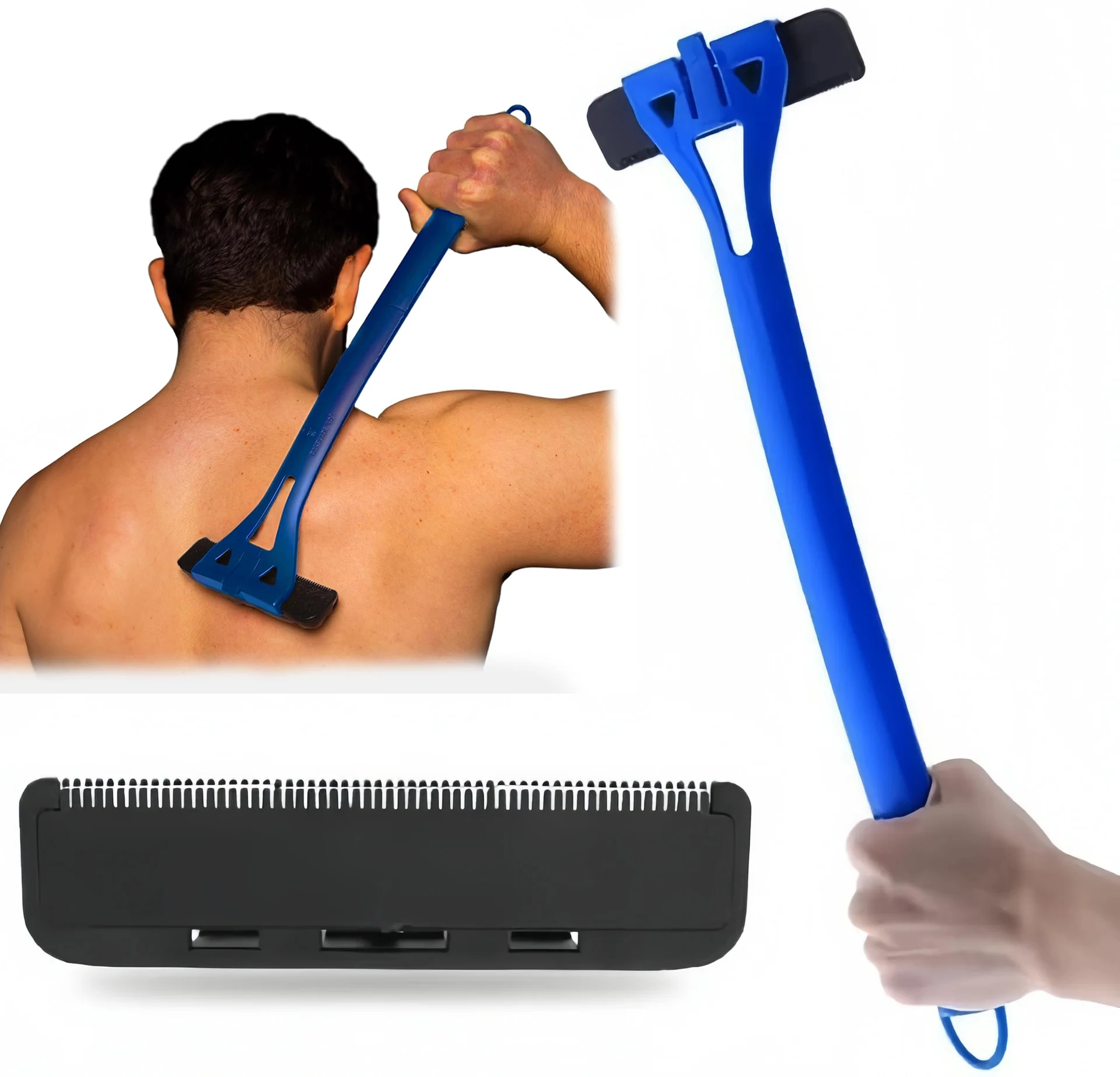 

Back Hair Removal and Body Shaver Extra-Long Handle, Shave Wet or Dry Long Handle Back Hair and Body Shavers Back Shaver for Men