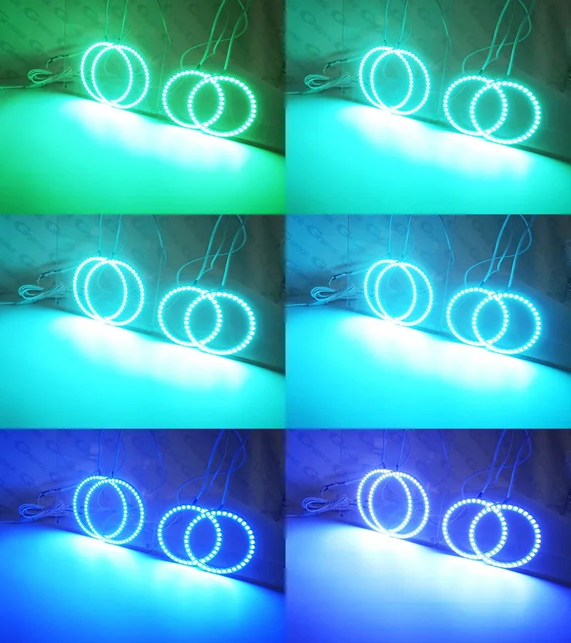 Для Opel Astra H 2004 2005 2006 2007 2008 2009 2010 Bluetooth APP Ультра яркий многоцветный RGB светодиодный комплект Angel Eyes Halo Rings (art.: 3920ceed3c71c) - 3920ceed3c71c