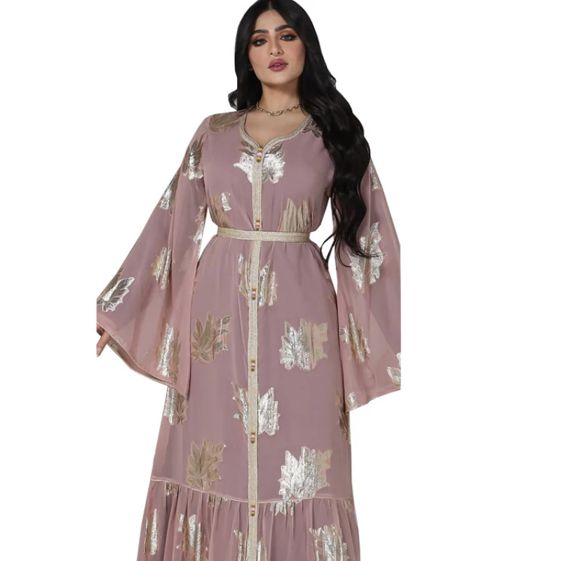 Arab Morocco Muslim Dress Abaya Women Ramadan Chiffon Abayas Dubai Turkey Islam Kaftan Longue Musulmane Vestidos Largos 2023