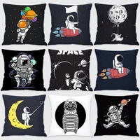 throw pillow cover astronaut decorative pillowcases moon outspace pillow case home decor kids boy girl bedroom living room sofa