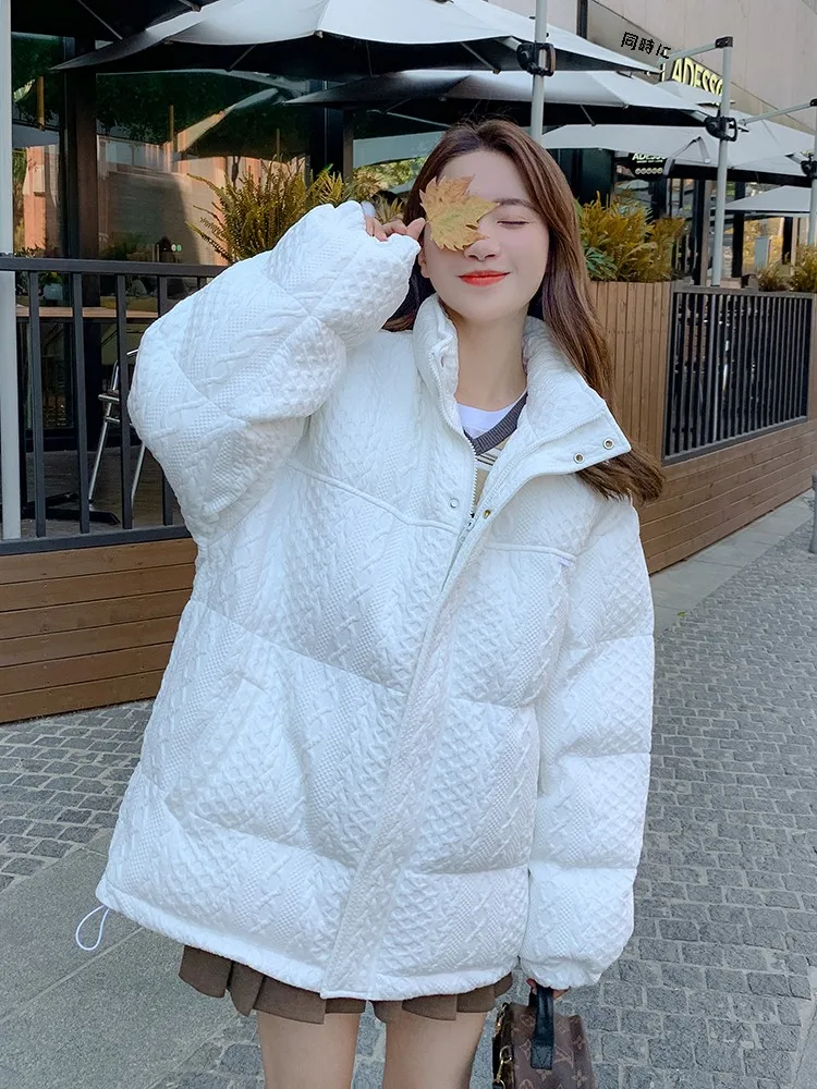 Белый пуховик Design Sense одежда с хлопковой подкладкой женская зимняя студенческая