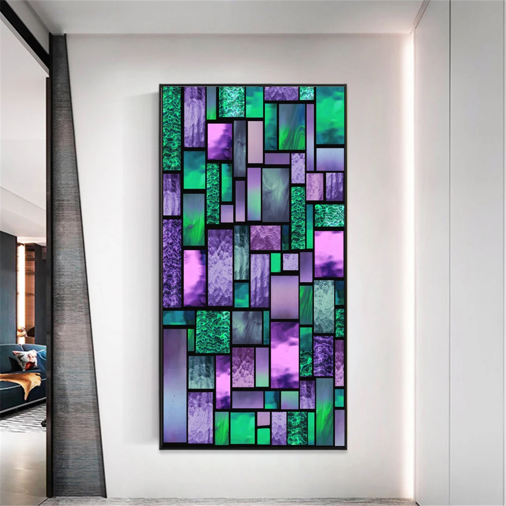 Конфиденциальная оконная пленка декоративные цветные кирпичи витражные
