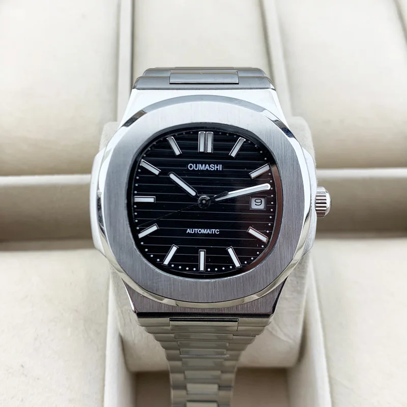 

41MM Men's Mechanical Watch Automatic Watch Miyota Movement Luminous Waterproof Stainless Steel Strap Luxury Watch Black Dial