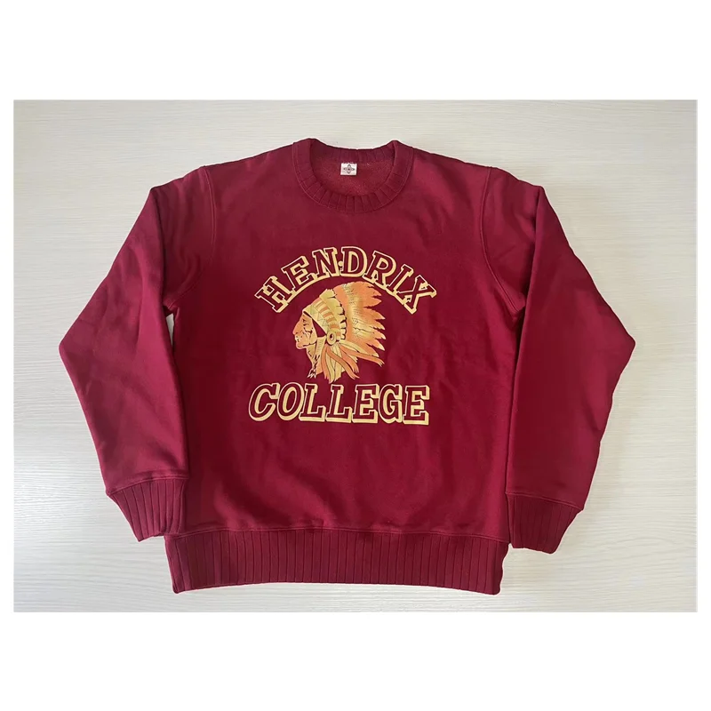 

BOB DONG Hen-Drix College Print Sweatshirts Winter Men Motorcycle Sweater Thick