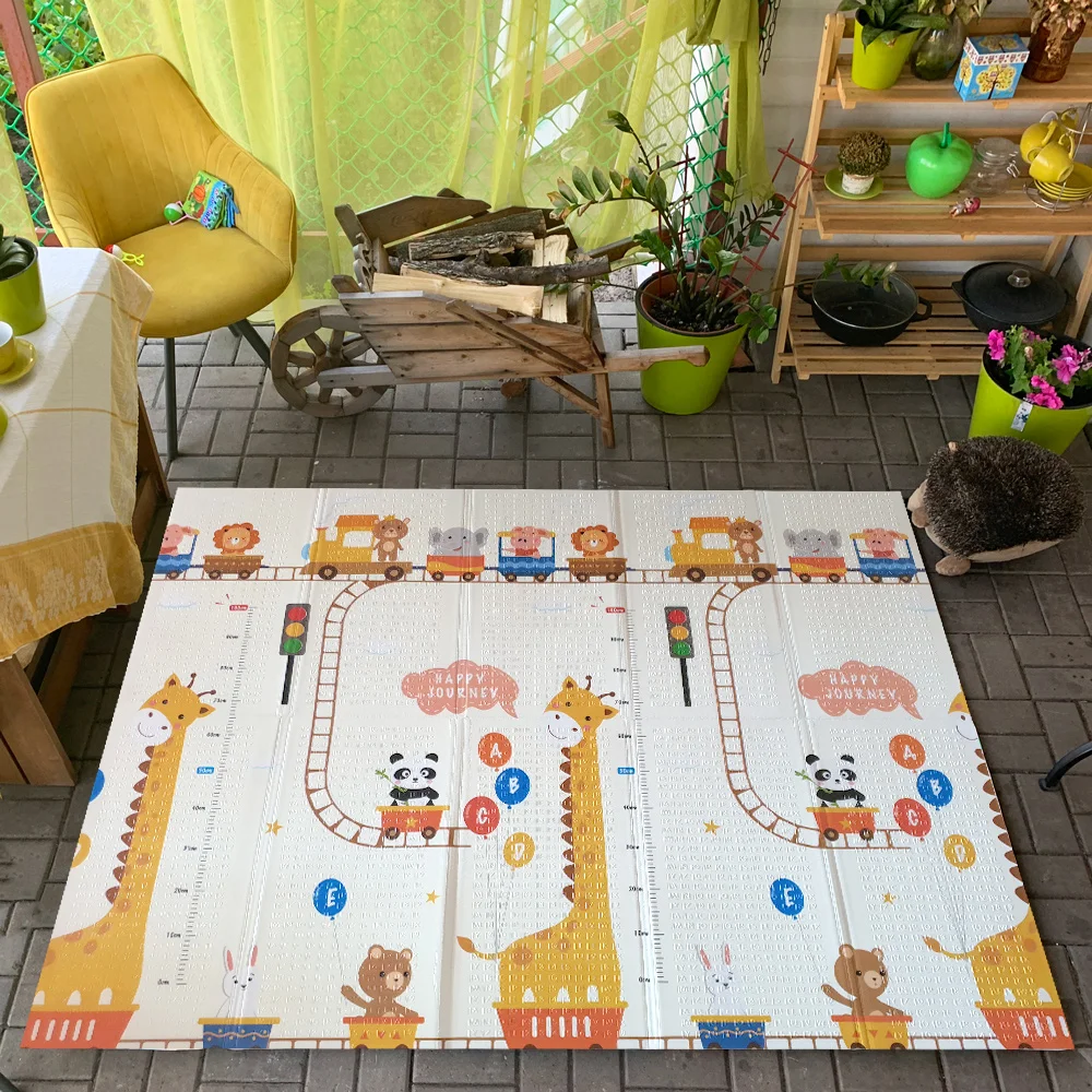 

Miamumi портативный детский игровой коврик XPE Foam двухсторонний игровой коврик домашняя игра-головоломка одеяло складная игрушка для младенцев...