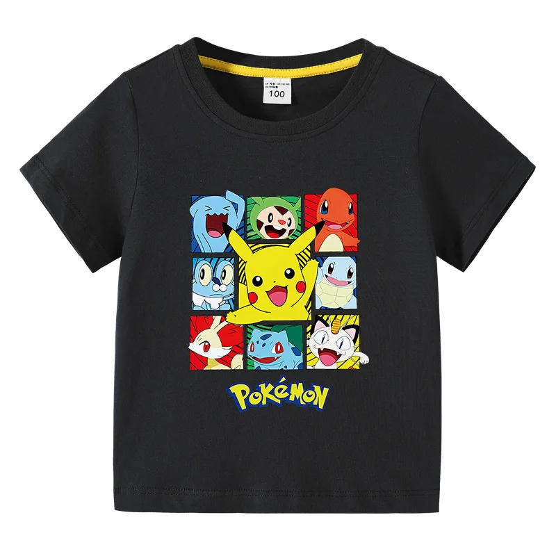 

Pokemon Pikachu Children T-shirts Cartoon Printed Girls Tees Children Tops Short-sleeve Clothes For Summer Kids Fashion Outfits