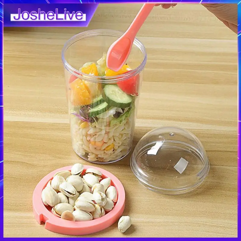 

Fresh Colors Double Layer Up And Down Salad Cup No Cross Flavor Oat Cup Portable Milk Slimming Cup Lunch Box Food Grade Reusable