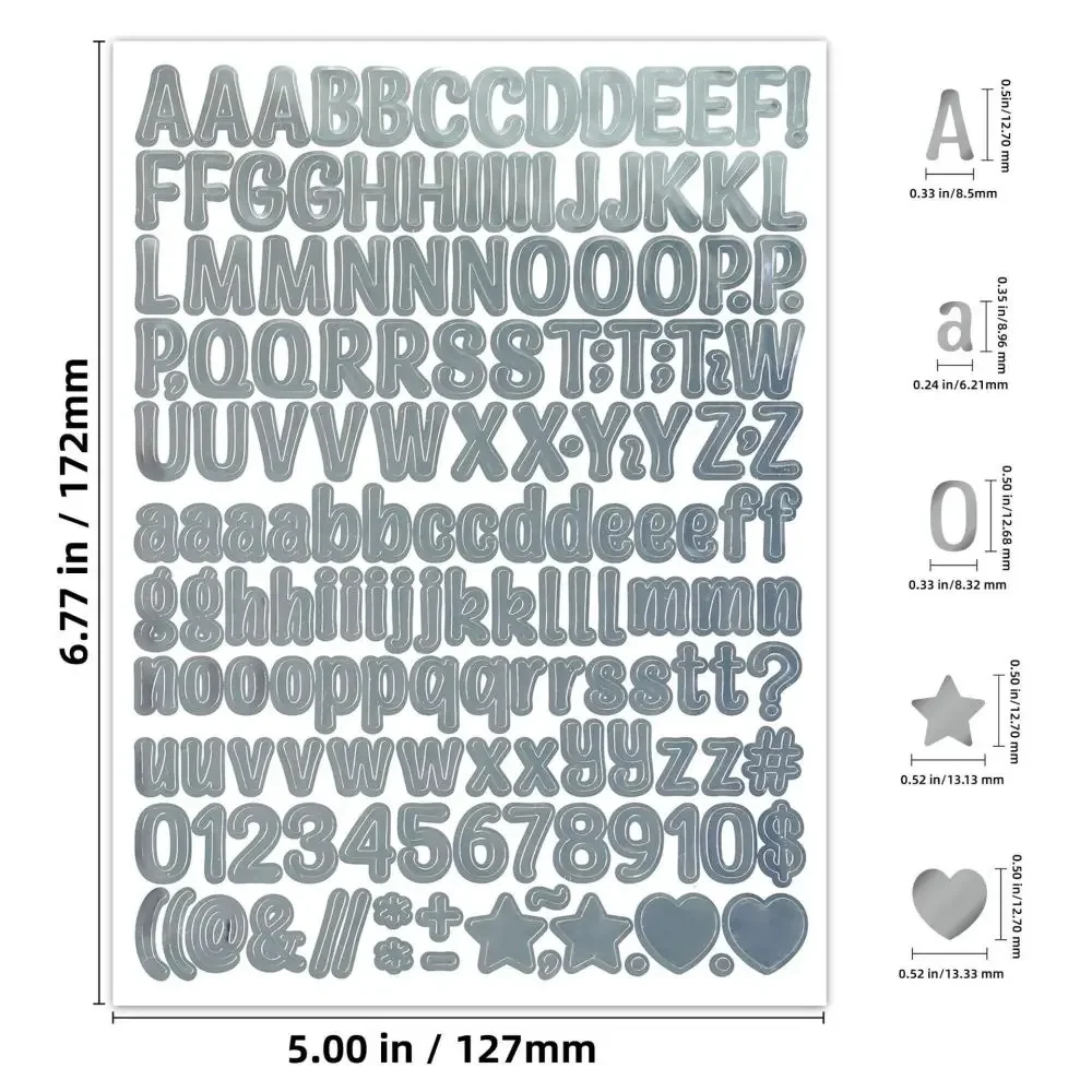 

5Pcs/set 0.5inch 26 Alphabet A-Z Planner Stickers Waterproof Gold Silver Color Number Sticker For Kids Cup Laptop Decoration