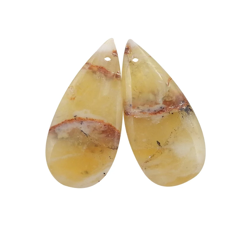Полудрагоценные ювелирные изделия натуральный камень желтый опал модные