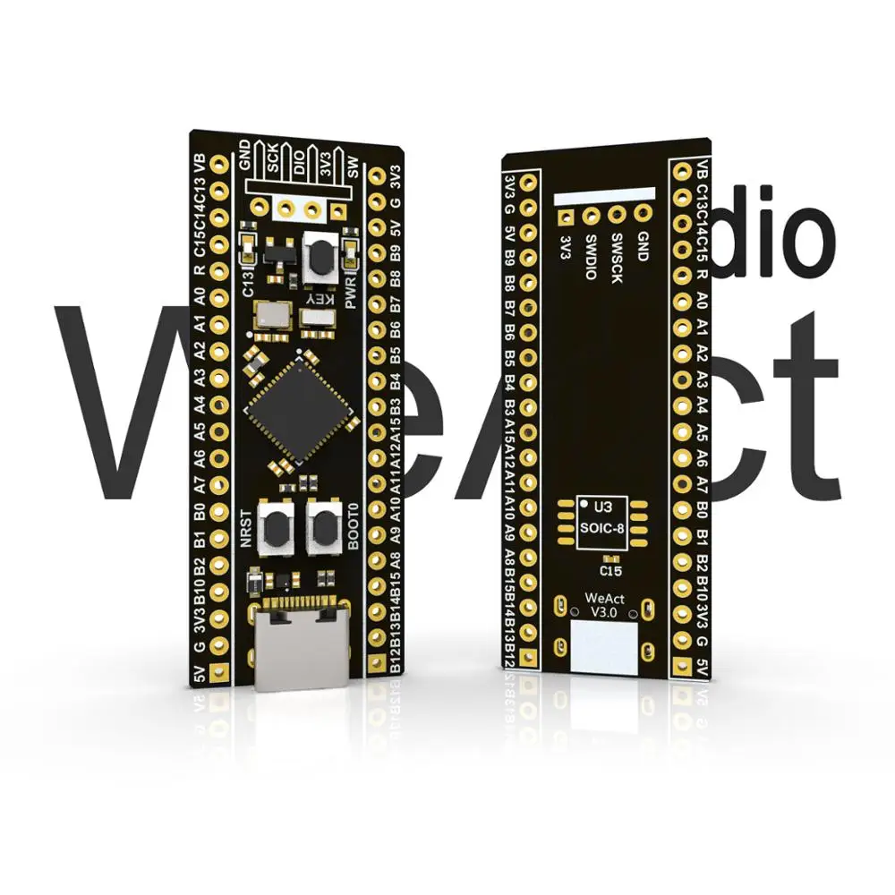 WeAct STM32F411CEU6 STM32F411 STM32F4 V3.1 обучающая плата микропиборд Arduino черная таблетка для