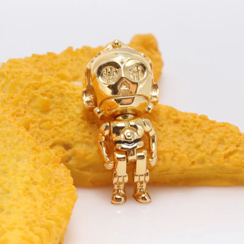 

925 Sterling Silver Wars co-branded C3-PO robot shine series charm Fit Original Bracelet Necklace DIY Jewelry
