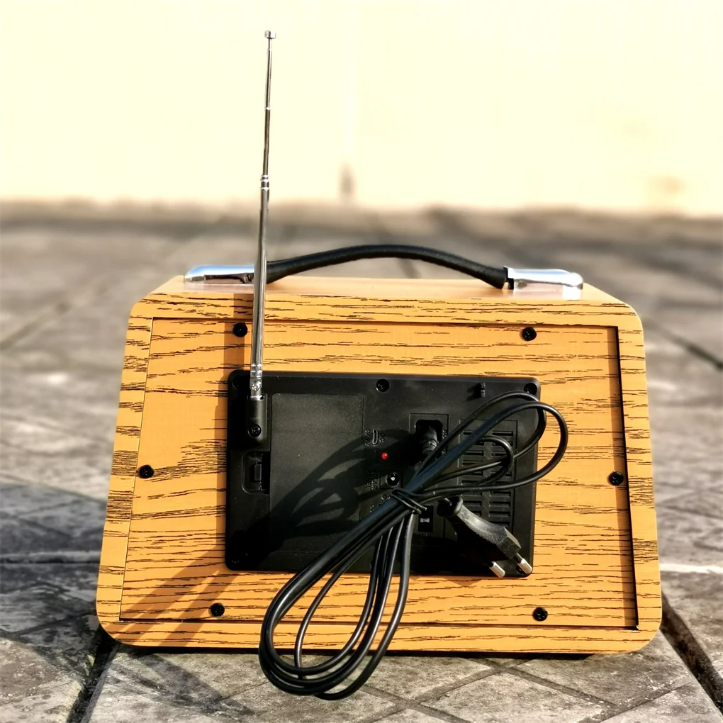

Vintage Portable Wireless Radio Strong Sound Desktop Office Bluetooth-compatible Loud Speaker MP3 Home Outdoor Room EU Plug